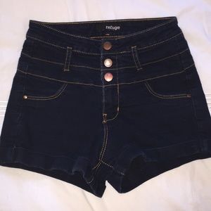 High waisted jean shorts